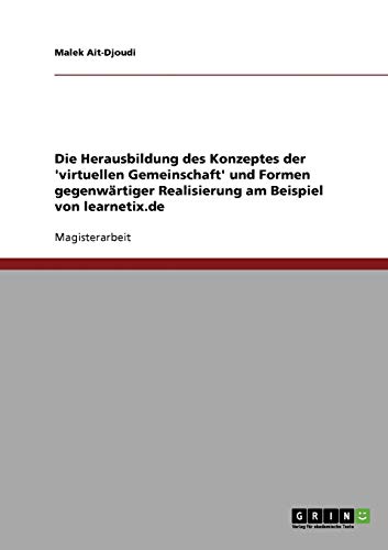 Die Herausbildung des Konzeptes der 'virtuellen Gemeinschaft' und Formen gegenwärtiger Realisierung am Beispiel von learnetix.de: Magisterarbeit