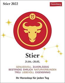 Stier Sternzeichenkalender 2022 - Tagesabreißkalender mit ausführlichem Tageshoroskop und Zitaten - Tischkalender zum Aufstellen oder Aufhängen - 11 x 14 cm: Ihr Horoskop für jeden Tag