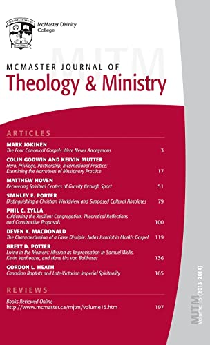 McMaster Journal of Theology and Ministry: Volume 15, 2013-2014