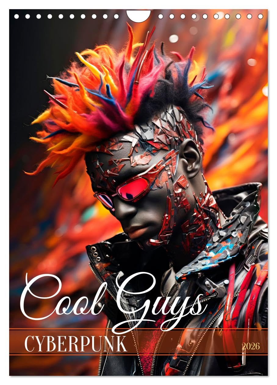 CYBERPUNK Cool guys (Wall Calendar 2026 DIN A4 portrait), CALVENDO 12 Month Wall Calendar: Rebels in the era of AI technology