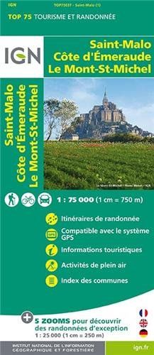IGN 75 000 Saint Malo - Cote d'Emeraude - Le Mont-St-Michel (Ign Map)