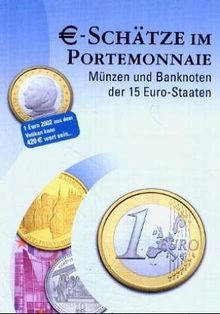 Euro Schätze im Portemonnaie. Münzen und Banknoten der 15 Euro-Staaten