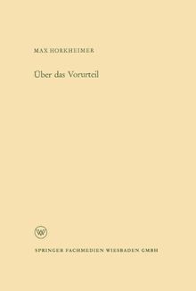 Über das Vorurteil (Arbeitsgemeinschaft für Forschung des Landes Nordrhein-Westfalen)