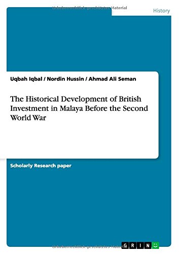 The Historical Development of British Investment in Malaya Before the Second World War