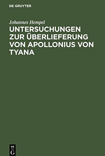 Untersuchungen zur Überlieferung von Apollonius von Tyana