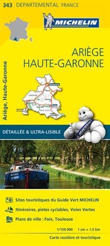 ARIEGE / HAUTE - GARONNE 11343 CARTE ' LOCAL ' ( France ) MICHELIN KAART