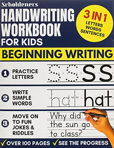 Handwriting Workbook for Kids: 3-in-1 Writing Practice Book to Master Letters, Words & Sentences