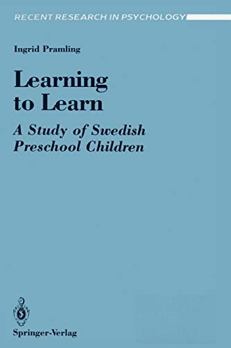 Learning to Learn: A Study of Swedish Preschool Children (Recent Research in Psychology)