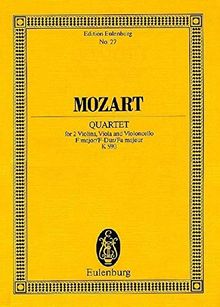 Streichquartett F-Dur: 3. Preußisches. KV 590. Streichquartett. Studienpartitur. (Eulenburg Studienpartituren)