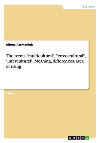 The terms multicultural, cross-cultural, intercultural. Meaning, differences, area of using