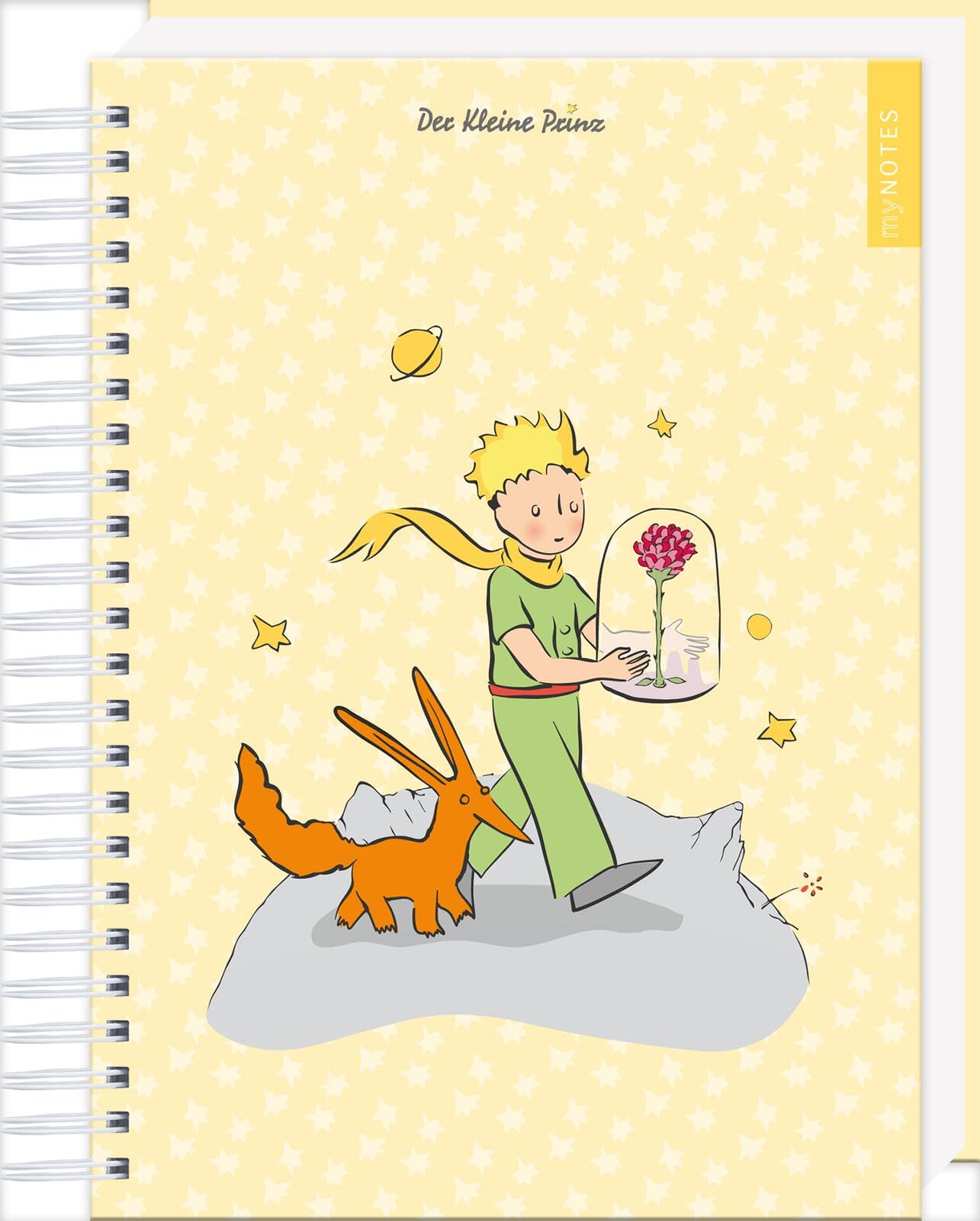 myNOTES Papeterie: Der Kleine Prinz Ringbuch: Mit Prinz, Fuchs und Rose | Notizbuch mit Spirale, punktkariert, für Kreatives und Erinnerungen