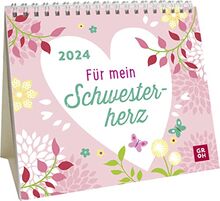 Für mein Schwesterherz 2024: Mini-Monatskalender. Kleiner Aufstellkalender mit Monatskalendarium