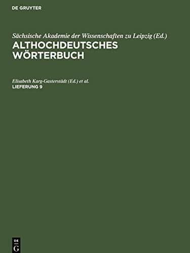 Althochdeutsches Wörterbuch, Lieferung 9, Althochdeutsches Wörterbuch Lieferung 9