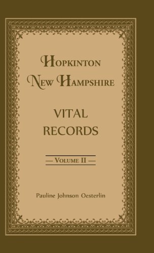 Hopkinton, New Hampshire, Vital Records, Volume 2