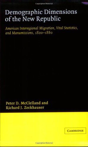 Demographic Dimensions New Republic: American Interregional Migration, Vital Statistics and Manumissions 1800-1860