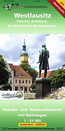 Westlausitz (vormals Pulsnitz und Umgebung): Wander- und Radwanderkarte mit Reitwegen 1:33 000 GPS-fähig wetterfest, reißfest