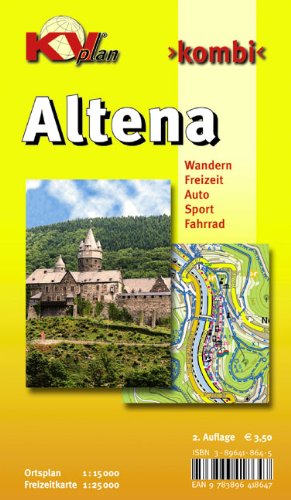 Altena: 1:15.000 Stadtplan mit Wanderkarte 1:25.000 incl. Höhenlinien