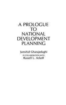 A Prologue to National Development Planning (Contributions in Economics & Economic History)