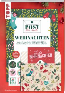 Post für dich. Weihnachtspost: Liebevoll gestaltetes Briefpapier-Set mit Briefumschlägen zum Selberfalten & Karten. Mit großem Stickerbogen.