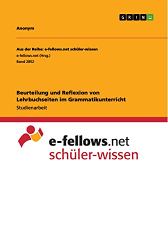 Beurteilung und Reflexion von Lehrbuchseiten im Grammatikunterricht