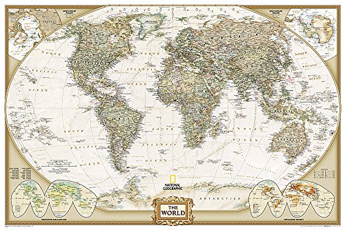 World Executive, Poster Size, Tubed: Wall Maps World (National Geographic Reference Map)