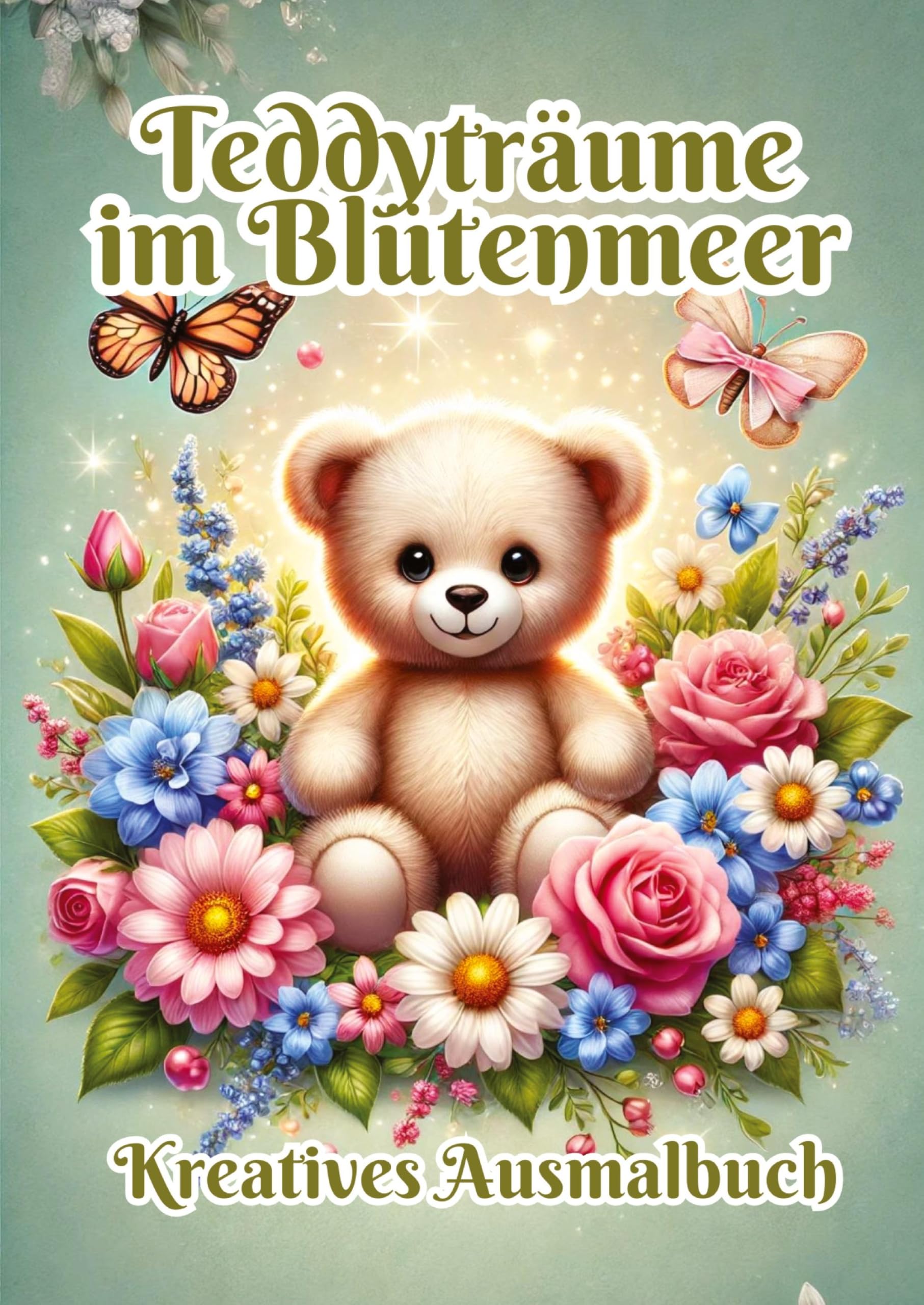 Teddyträume im Blütenmeer: Kreatives Ausmalbuch