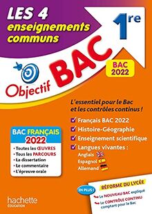 Les 4 enseignements communs 1re : bac 2022