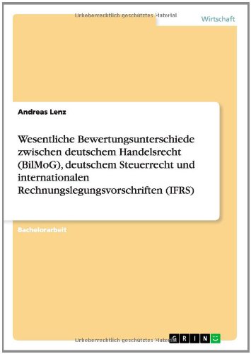 Wesentliche Bewertungsunterschiede zwischen deutschem Handelsrecht (BilMoG), deutschem Steuerrecht und internationalen Rechnungslegungsvorschriften (IFRS)