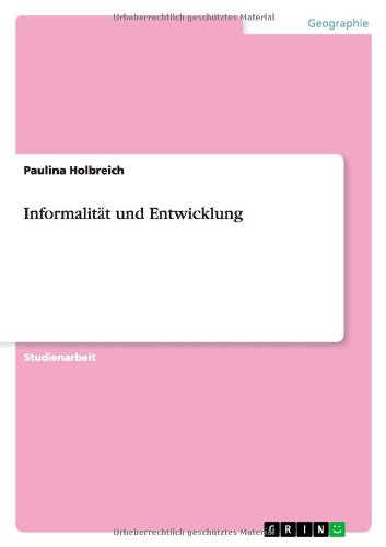 Informalität und Entwicklung