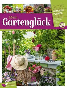 Gartenglück - Wochenplaner Kalender 2025, Wandkalender im Hochformat (25x33 cm) - Wochenkalender Blumen und Gärten, mit Rätseln und Sudokus
