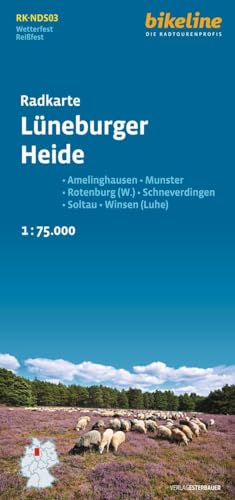 Radkarte Lüneburger Heide: Amelinghausen – Buchholz – Winsen (Luhe) – Schneverdingen – Soltau 1:75.000, wetterfest (Bikeline Radkarte)