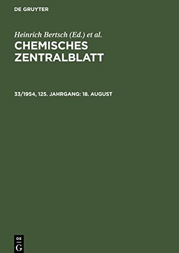 Chemisches Zentralblatt, 33/1954, 125. Jahrgang, 18. August