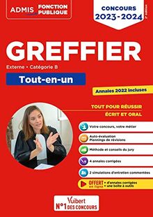 Greffier : externe, catégorie B : tout-en-un, concours 2023-2024