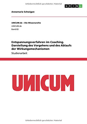 Entspannungsverfahren im Coaching. Darstellung des Vorgehens und des Ablaufs der Wirkungsmechanismen
