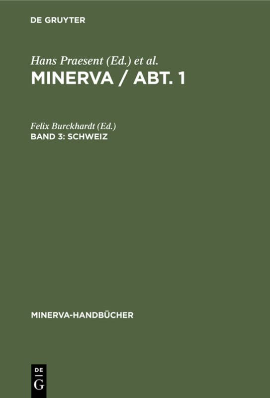 Schweiz: Im Auftrag der Vereinigung schweizerischer Bibliothekare (Minerva-Handbücher)