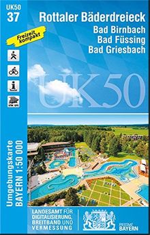 UK50-37 Rottaler Bäderdreieck: Bad Birnbach, Bad Füssing, Bad Griesbach (UK50 Umgebungskarte 1:50000 Bayern Topographische Karte Freizeitkarte Wanderkarte)