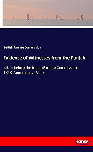 Evidence of Witnesses from the Punjab: taken before the Indian Famine Commission, 1898, Appendices - Vol. 6