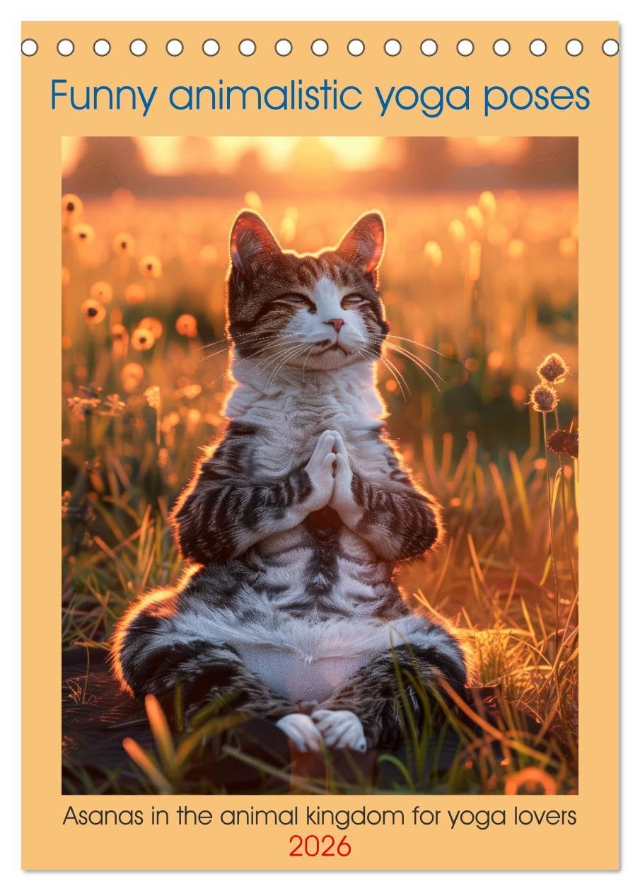 Funny animalistic yoga poses (Desk Calendar 2026 DIN A5 portrait), CALVENDO 12 Month DeskCalendar: Asanas in the animal kingdom for yoga lovers