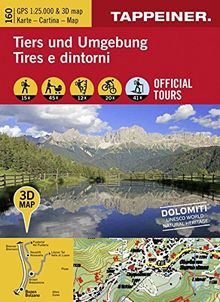 3D-Wanderkarte Tiers und Umgebung: Cartina escursionistica 3D Tires e dintorni (Kombinierte Sommer-Wanderkarten Südtirol)