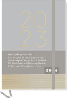 Taschenplaner 2023 (Streifen): Terminplaner a6 mit Wochenansicht, Ferienterminen, Jahresübersichten 2023/2024 und Mondphasen