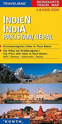 Reisekarte : Indien / Pakistan / Nepal