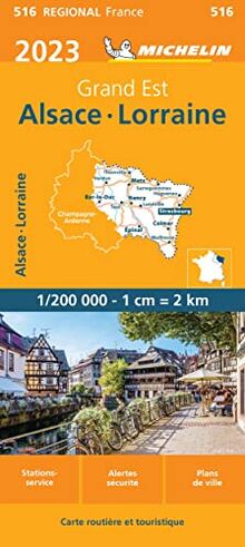ALSACE LORRAINE 10516 2023: Wegenkaart Schaal 1 : 200.000 (Regionale kaarten Michelin)