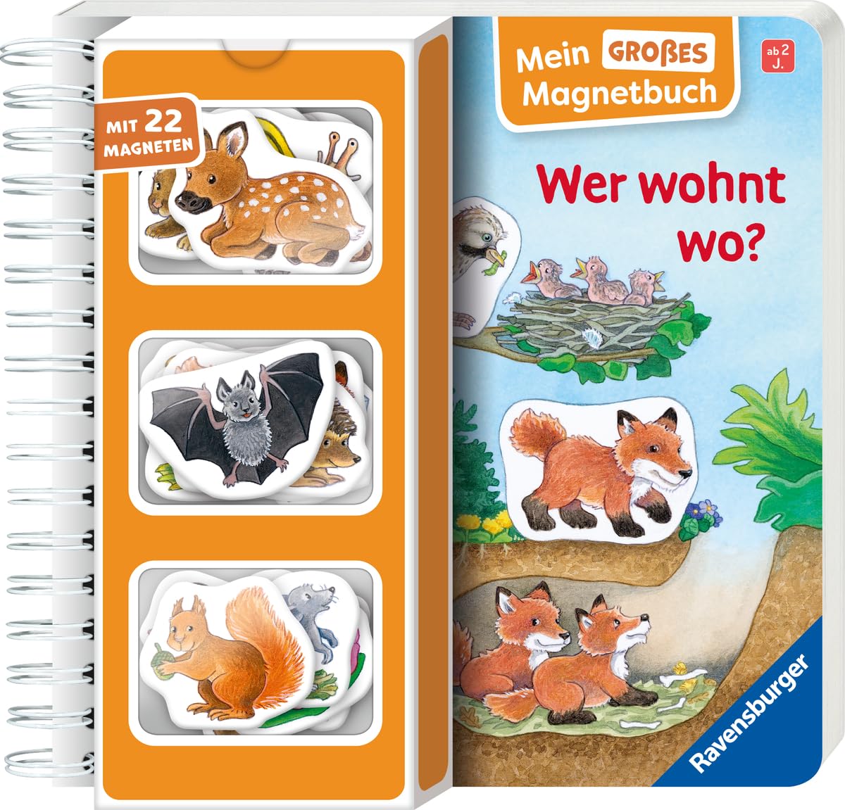 Mein großes Magnetbuch: Wer wohnt wo? - Magnet-Spielbuch ab 2 Jahren, Bilderbuch