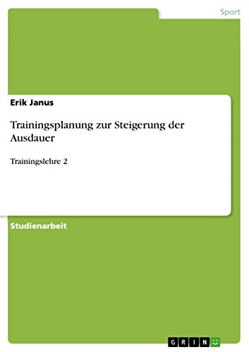 Trainingsplanung zur Steigerung der Ausdauer: Trainingslehre 2