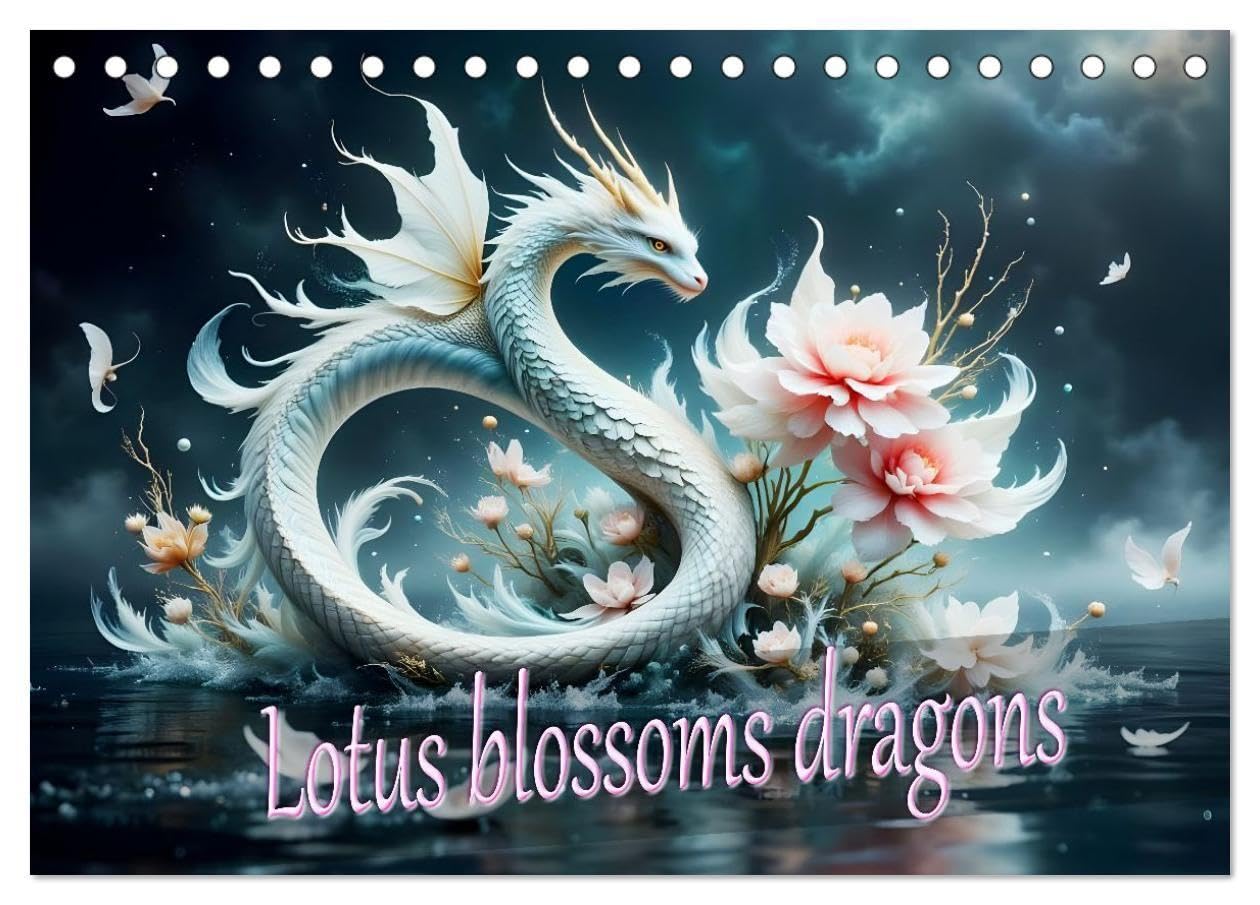 Lotus blossom dragons (Desk Calendar 2027 DIN A5 landscape), CALVENDO 12 Month DeskCalendar