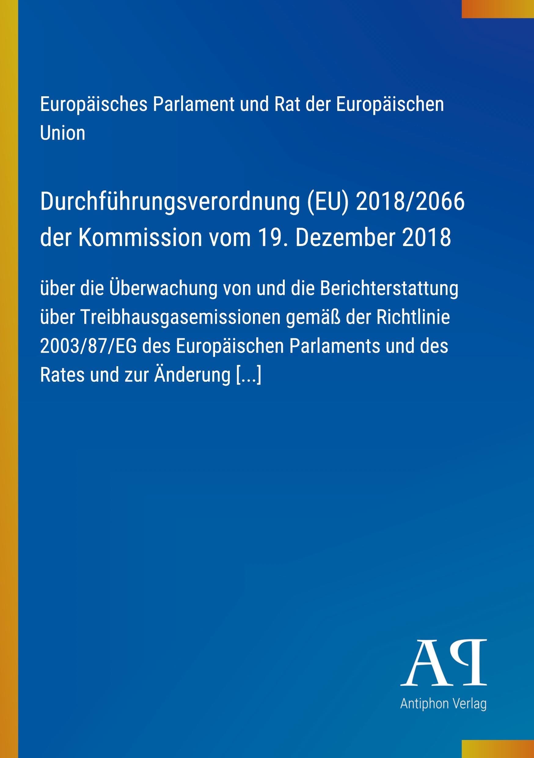 Durchführungsverordnung (EU) 2018/2066 der Kommission vom 19. Dezember 2018