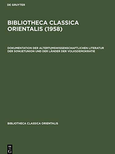 Bibliotheca Classica Orientalis (1958)