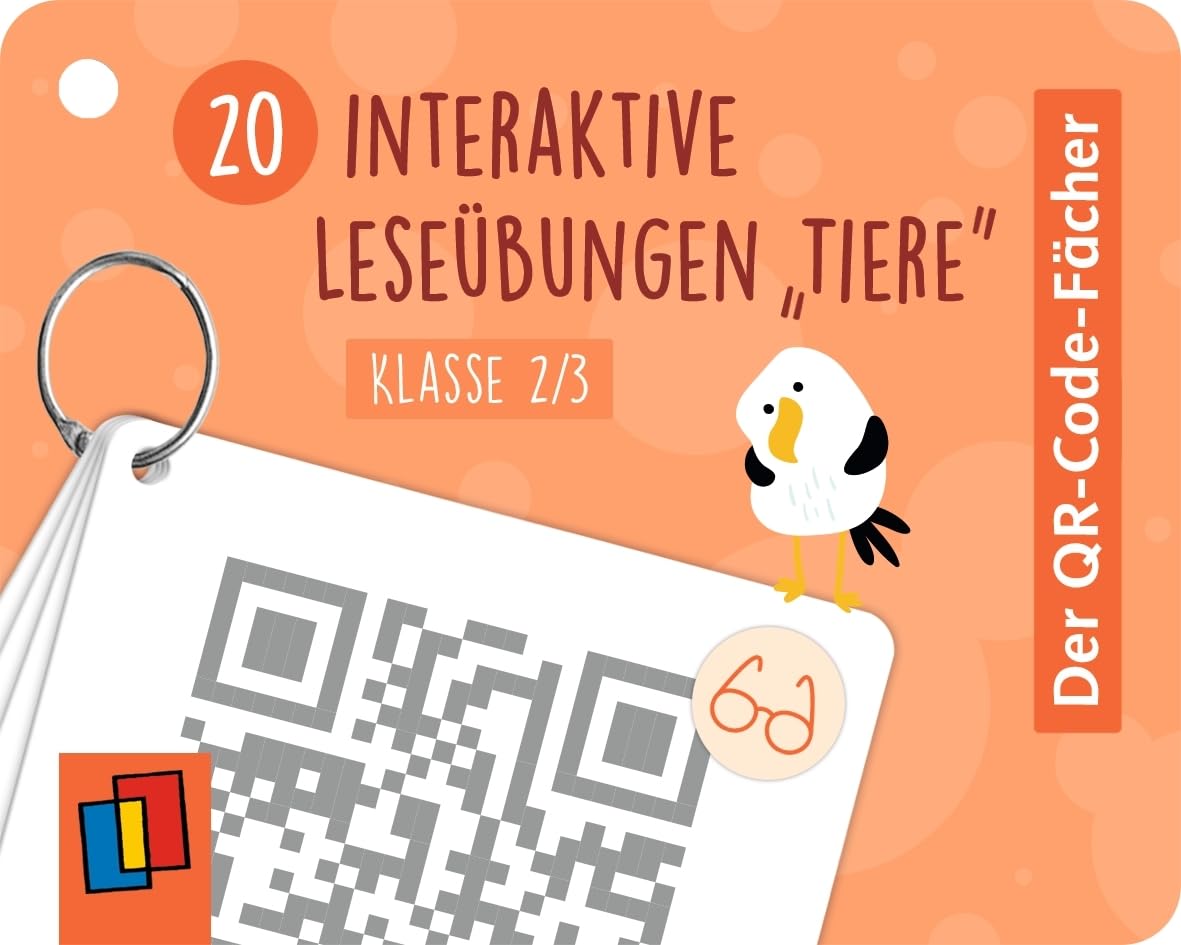 20 interaktive Leseübungen „Tiere“, Klasse 2/3: Leseförderung für Grundschulkinder (Der QR-Code-Fächer)