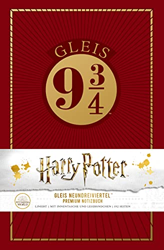 Harry Potter: Gleis 9 ¾ Premium-Notizbuch: Liniertes Notizbuch mit Innentasche und Lesebändchen, 192 Seiten