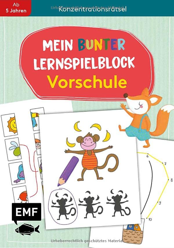 Mein bunter Lernspielblock – Vorschule: Konzentrationsrätsel: Übungen und Rätsel ab 5 Jahren